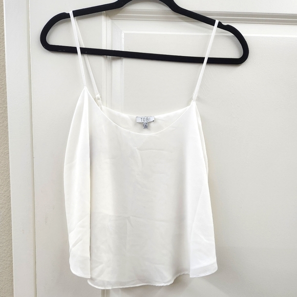 Tobi Flowy White Tank Top/Crop Top Large - Picture 1 of 3